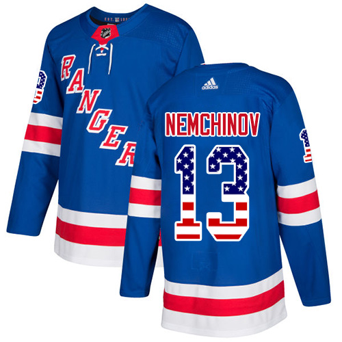 Adidas Rangers #13 Sergei Nemchinov Royal Blue Home Authentic USA Flag Stitched NHL Jersey - Click Image to Close